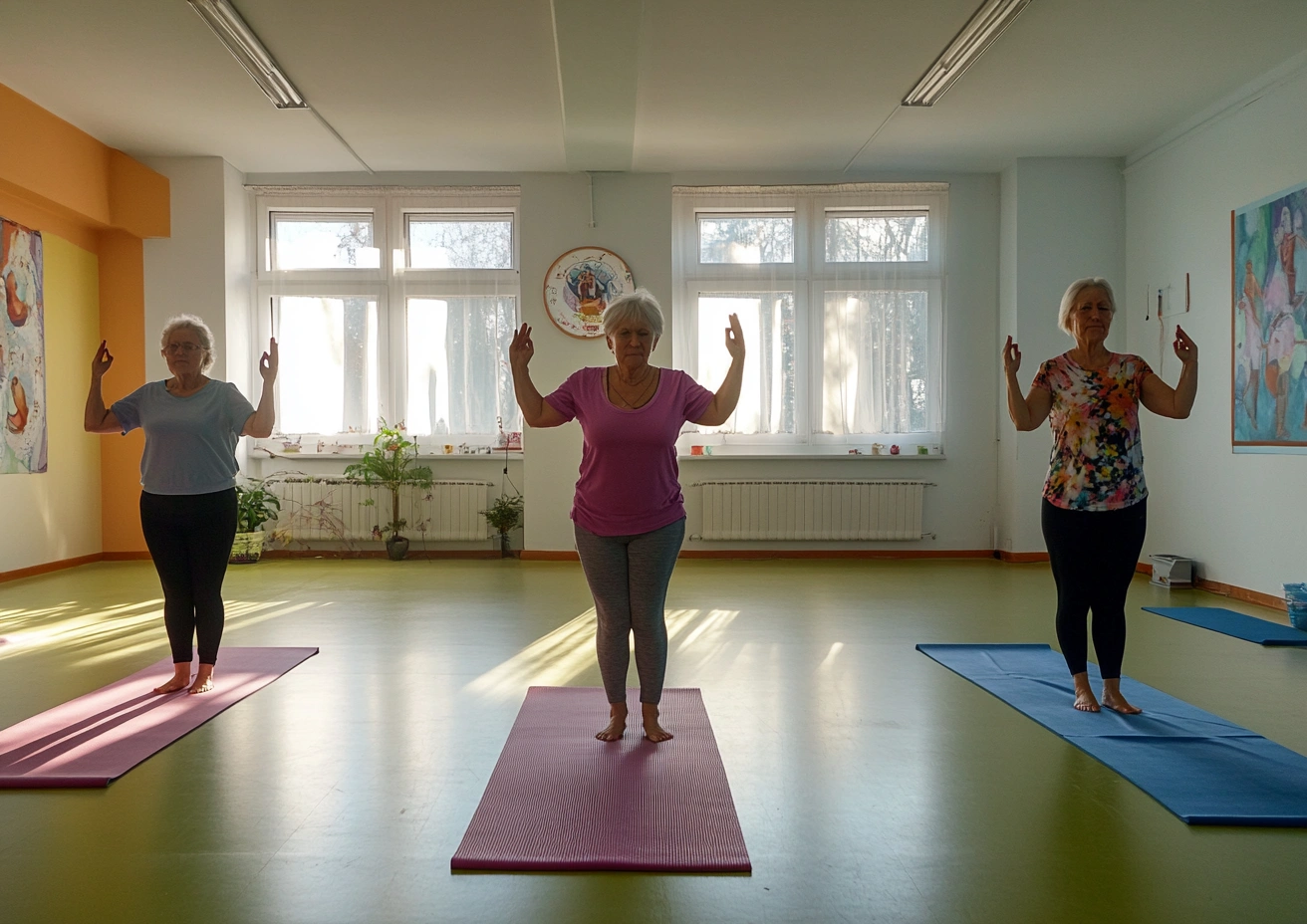 Група пенсіонерів на йозі